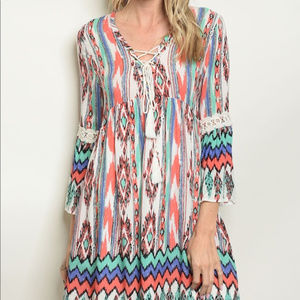 Boho Ikat print dress